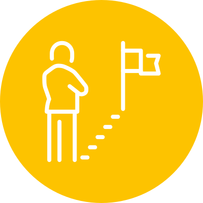 Icon Weg Icon Weg mit Ziel