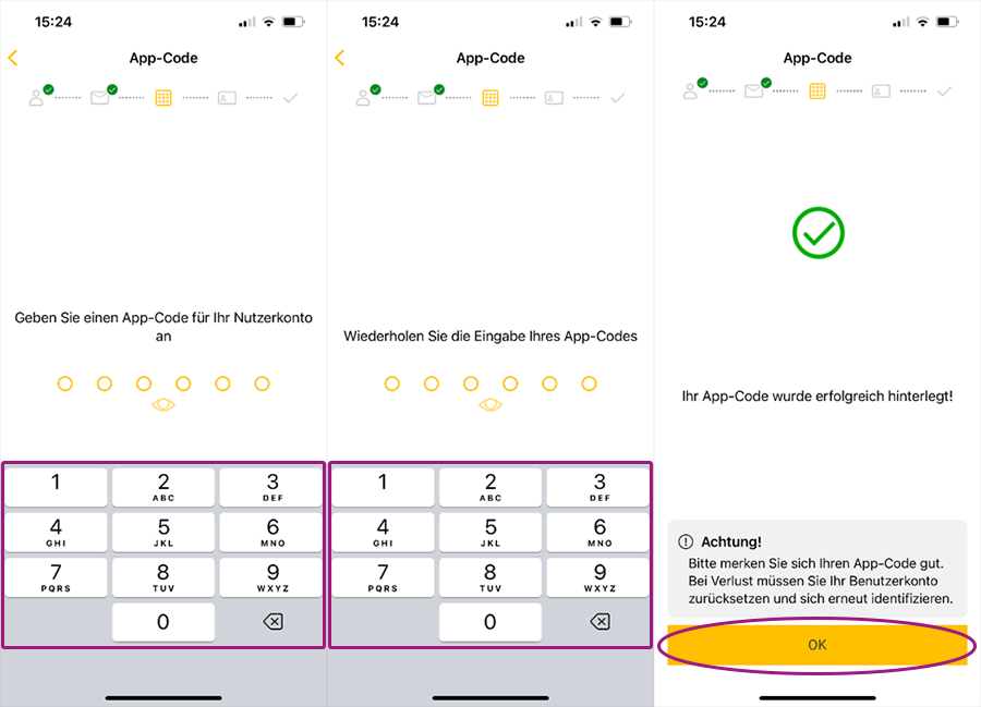 Screenshots App Vergabe App-Code