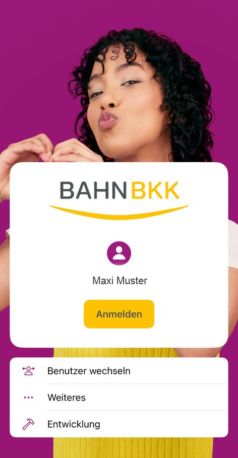 WLA Anmeldung Screenshot BAHN-BKK App