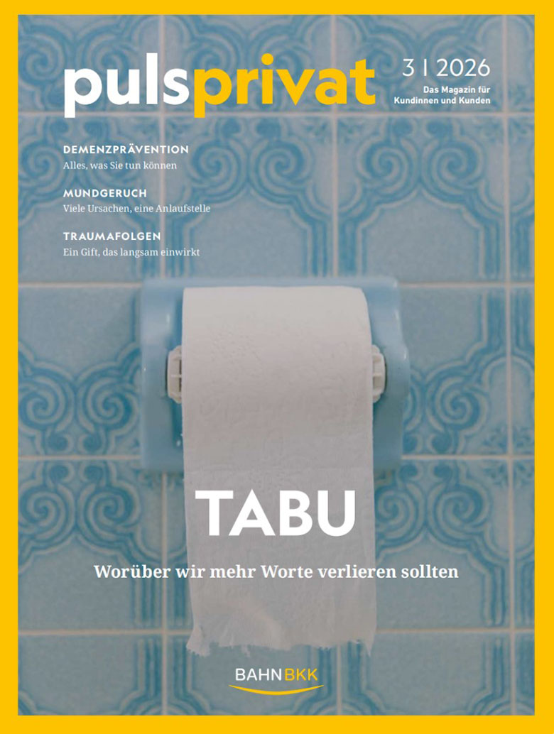 Titel pulsprivat 3/2026 Titelbild des Kundenmagazins pulsprivat Ausgabe 3/2026 der BAHN-BKK