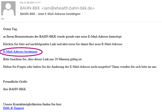 Screenshot E-Mail