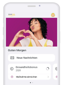 Screenshot der BAHN-BKK App